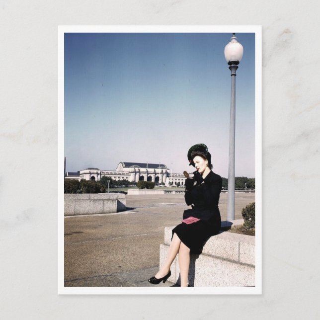 Cartão Postal Mulher Moda, Estação da União, Washington DC (Frente)