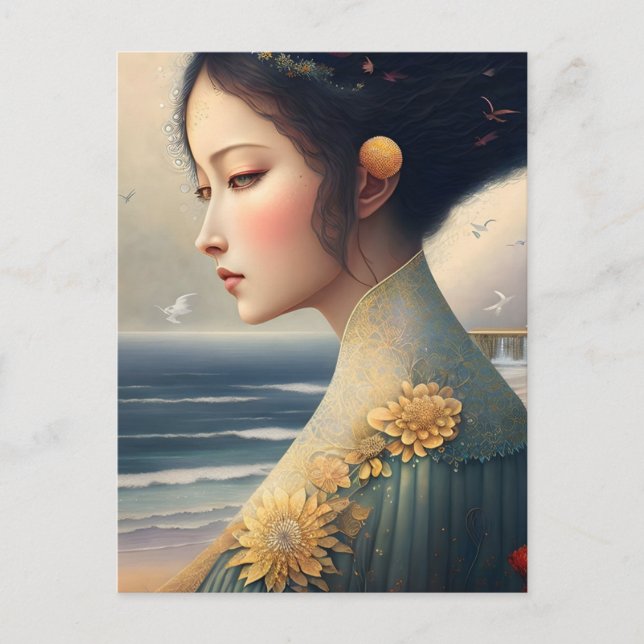 Cartão Postal Mulher na margem (Frente)