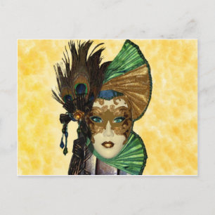 Cartão Postal Mulher Na Mascarada Art