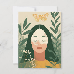 Cartão Postal Mulher na Natureza