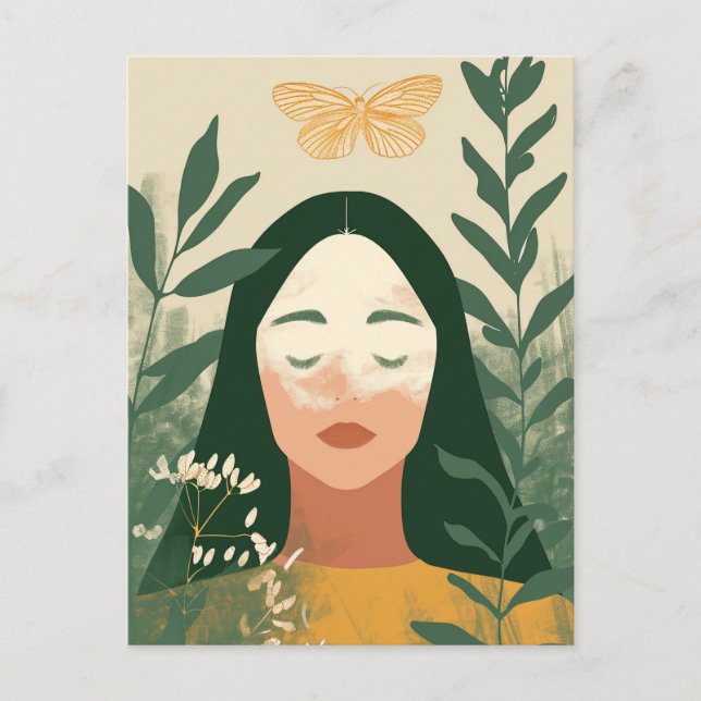 Cartão Postal Mulher na Natureza (Frente)