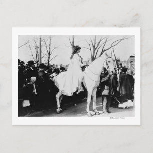 Cartão Postal Mulher na Parada de Sufrágio da Mulher do Cavalo