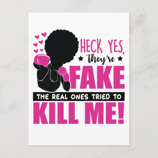 Cartão Postal Mulher negra cancer da mama sobrevivente da guerre (Frente)