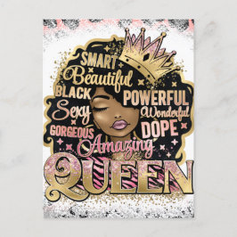 Cartão Postal Mulher negra da rainha negra Melanin, África diver