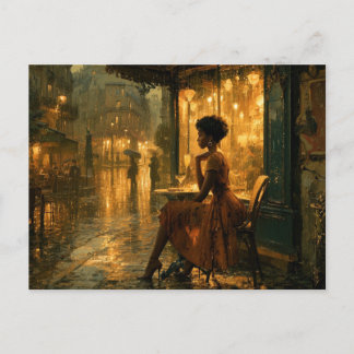 Cartão Postal Mulher Negra em Paris Arte Postal