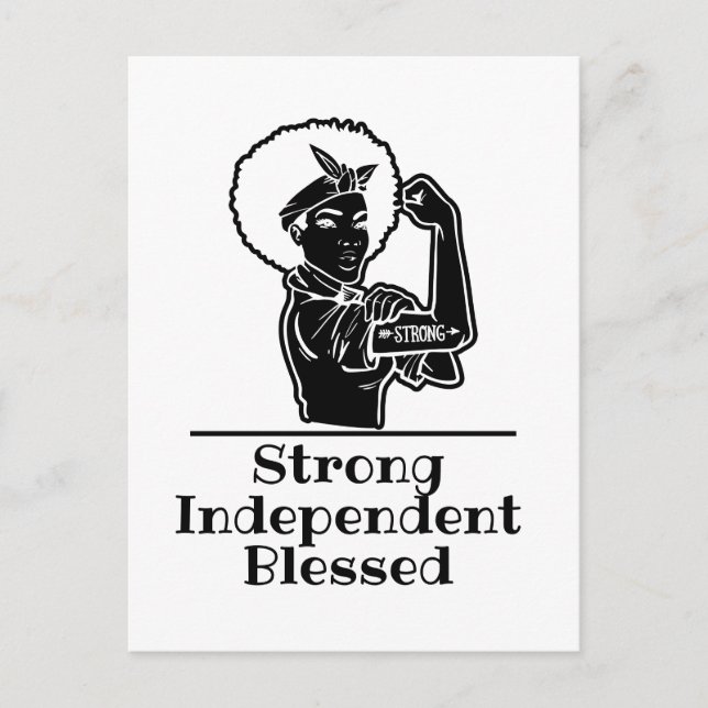 Cartão Postal Mulher Negra Forte (Frente)
