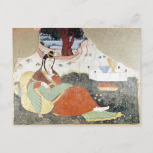 Cartão Postal Mulher no Jardim de Shah Abbas I