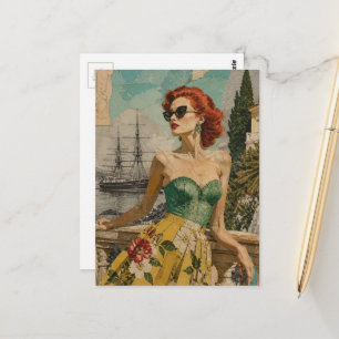Cartão Postal Mulher no Oceano