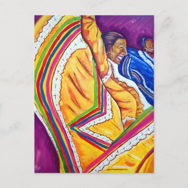 Cartão Postal Mulher no Vestido Amarelo (Frente)