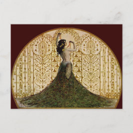 Cartão Postal Mulher numa saia peacock