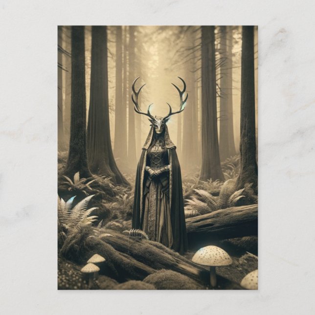 Cartão Postal Mulher Pagã Elen das Vias Sépia (Frente)