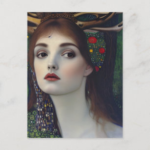 Cartão Postal Mulher Pagã no estilo do Klimt