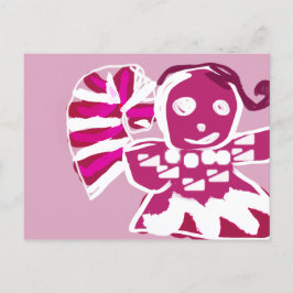 Cartão Postal Mulher-pão rosa