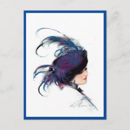 Cartão Postal Mulher-pássaro-azul