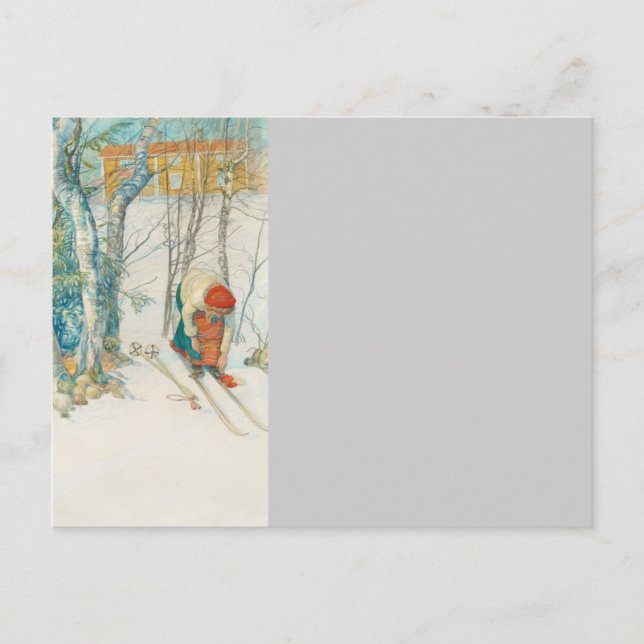 Cartão Postal Mulher Putting em Skis - Skidloperskan (Frente)