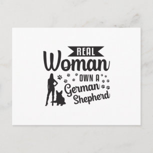 Cartão Postal Mulher Real Possui Cães German shepherd Engraçados