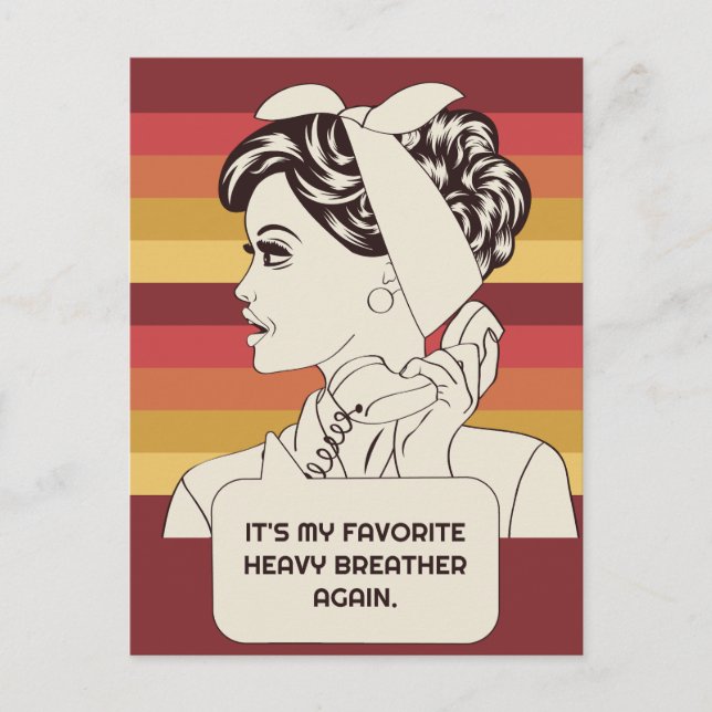 Cartão Postal Mulher Retroativa de Texto Personalizada (Frente)