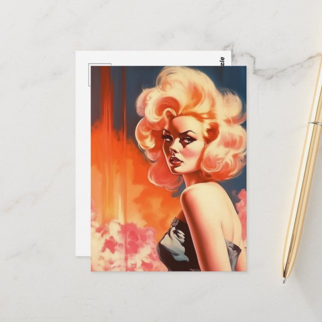 Cartão Postal Mulher-retrora (Frente/Verso In Situ)