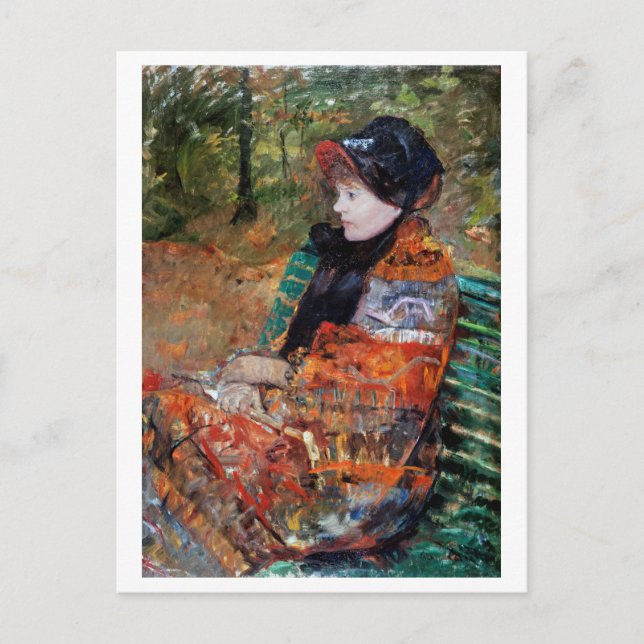 Cartão Postal Mulher sentada no banco, Mary Cassatt (Frente)