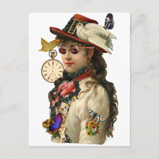 Cartão Postal Mulher SteamPunk