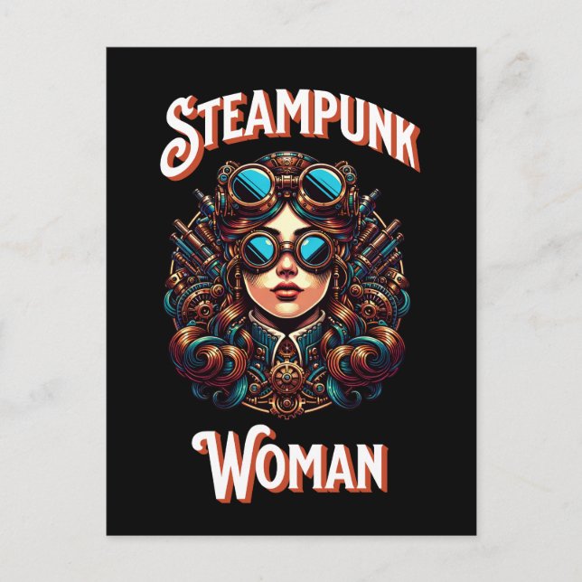 Cartão Postal Mulher Steampunk (Frente)