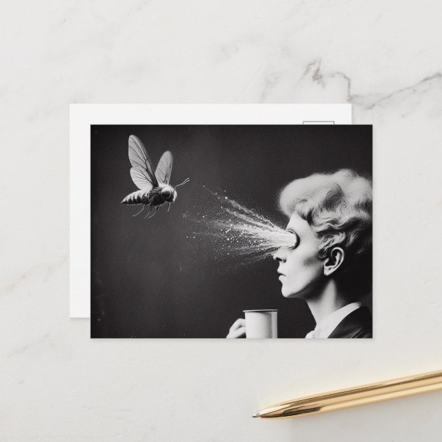 Cartão Postal Mulher Surreal e Bebê Morning Café (Frente/Verso In Situ)