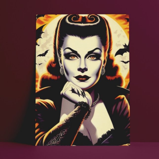 Cartão Postal Mulher-Vampira-Retro (Criador carregado)