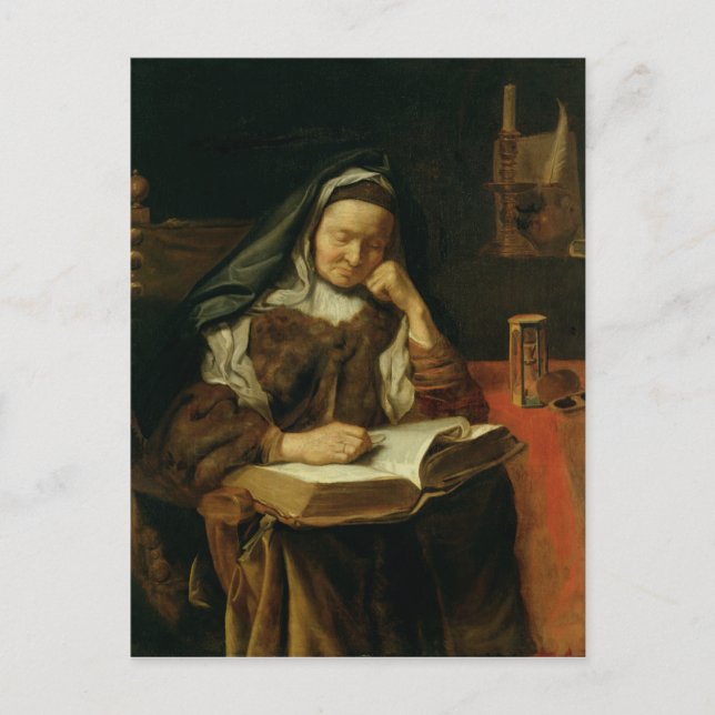 Cartão Postal Mulher Velha Dormindo (Frente)