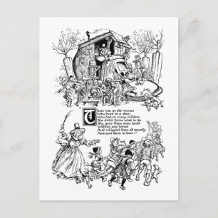 Cartão Postal Mulher Velha em Rhyme Calçado