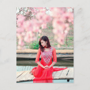 Cartão Postal mulher vietnamita