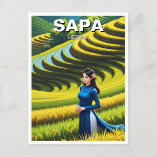 Cartão Postal Mulher vietnamita em Sapa Viagem