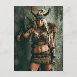 Cartão Postal Mulher Viking Canalizando o Estilo Amazon