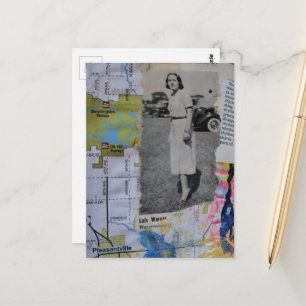 Cartão Postal Mulher Vintage Colagem Pleasantville