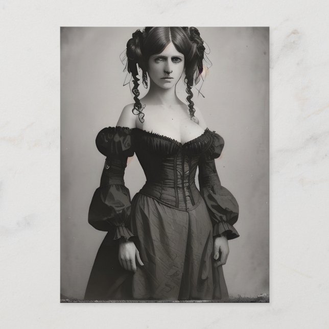 Cartão Postal Mulher vitoriana branca e negra (Frente)