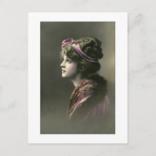 Cartão Postal mulher vitoriosa expressão esperançosa