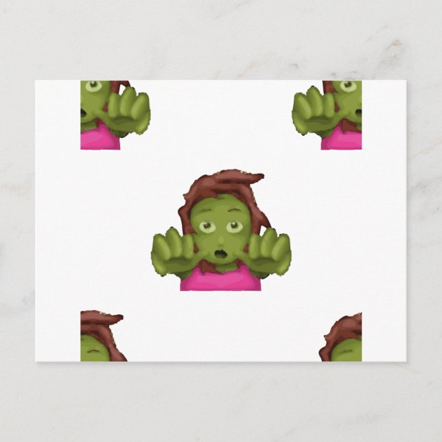 Cartão Postal mulher zombie emoji (Frente)
