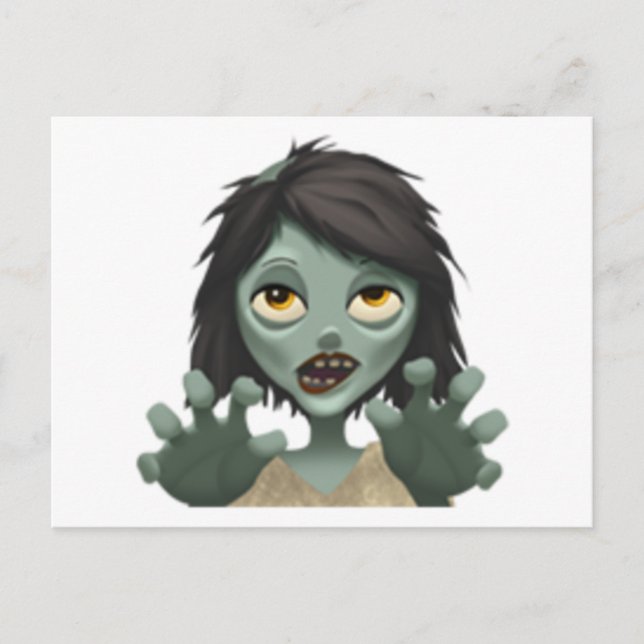 Cartão Postal Mulher Zombie - Emoji (Frente)