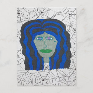 Cartão Postal Mulher Zumbi de Halloween