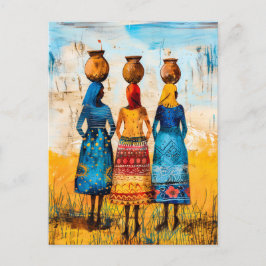 Cartão Postal Mulheres Africanas com Bolinhos de Água