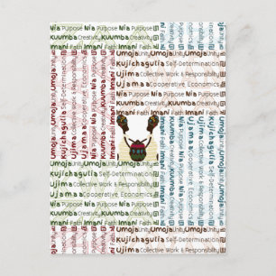 Cartão Postal Mulheres africanas e uma cesta Kwanzaa moderno