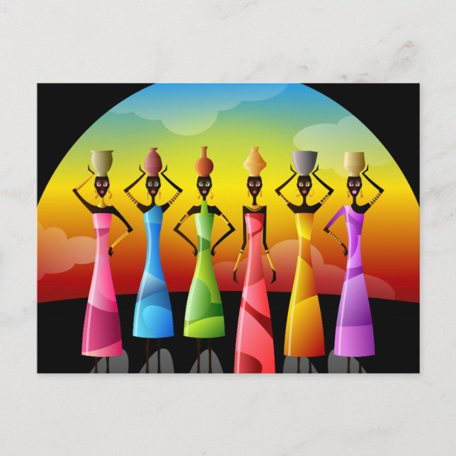 Cartão Postal Mulheres Africanas Tradicionais (Frente)