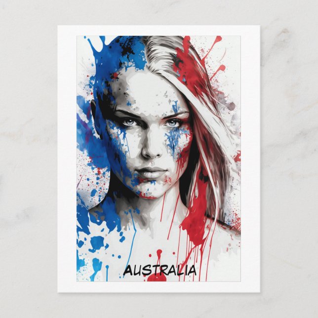 Cartão Postal Mulheres Australianas da Abstrato Mundial (Frente)