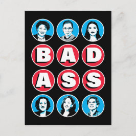 Cartão Postal Mulheres Badass: Stacey RBG AOC Katie Kamala Warre