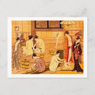 Cartão Postal Mulheres Bathing, Torii Kiyonaga Belas Artes Japon