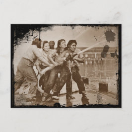 Cartão Postal Mulheres Bombeiros Pearl Harbor 7 de dezembro