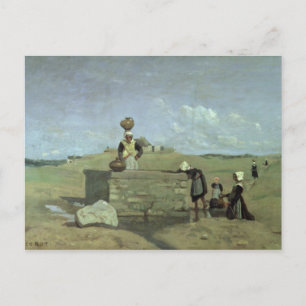Cartão Postal Mulheres bretãs no poço perto de Batz, c.1842