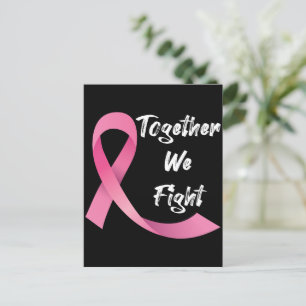 Cartão Postal Mulheres com Laço Rosa Conscientização do Câncer d
