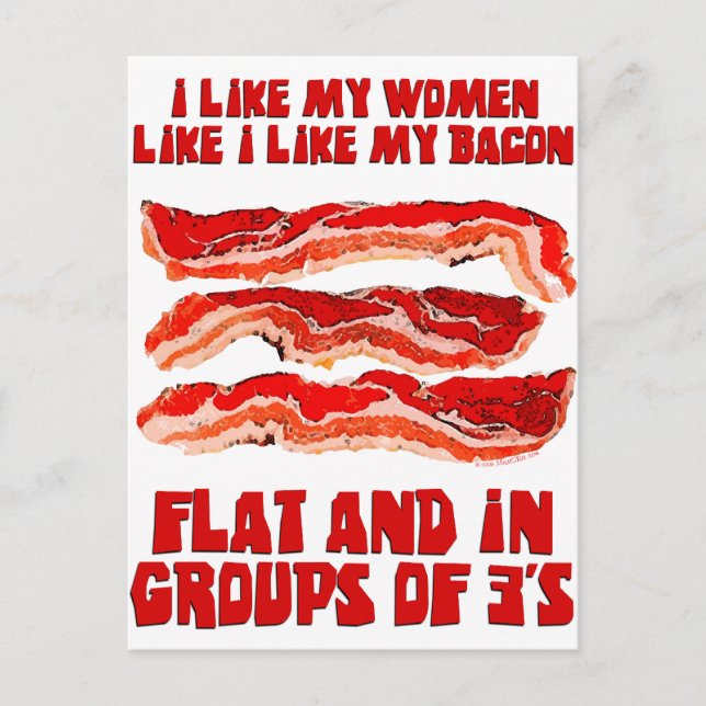 Cartão Postal Mulheres Como Bacon (Frente)