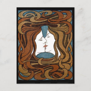 Cartão postal Mulheres Compartilham um Beijo