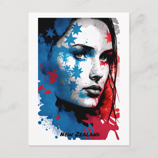 Cartão Postal Mulheres da Nova Zelândia: pintura Abstrato (Frente)
